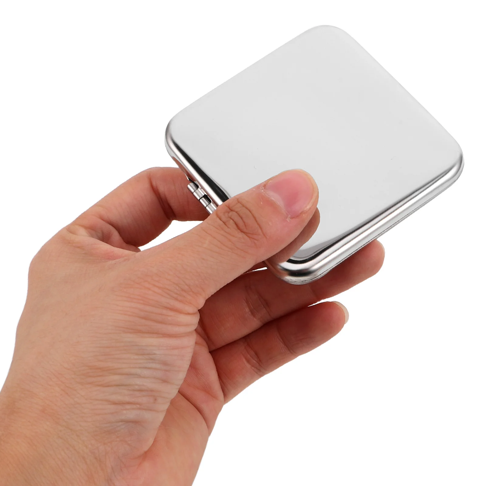 

Double Sided Makeup Mirror Handheld Personal Mirrors Double-sided Stainless Steel Portable Travel