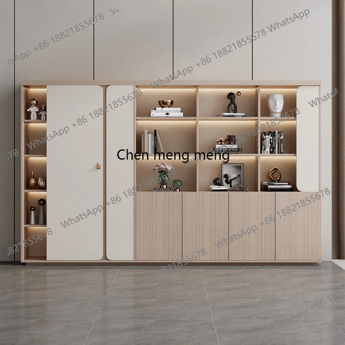 

Office furniture combination office bookcase, boss table background cabinet display cabinet, simple and modern
