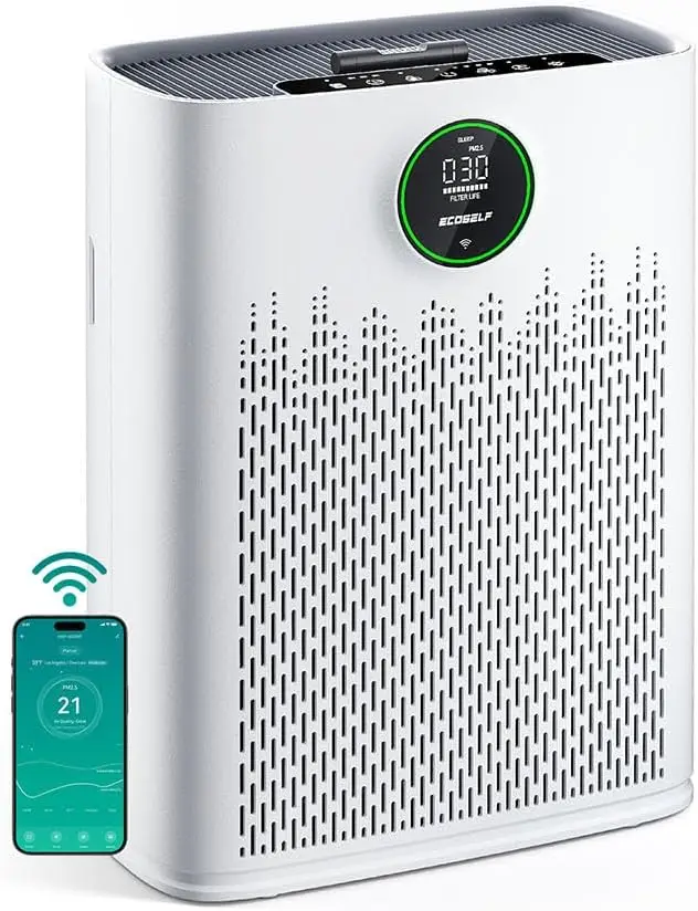 

Smart Air Purifier for Home Large Rooms, with WiFi Control, Covers Up to 2400 Ft², Smart Mode, AQI Display, 22dB Sleep Mode
