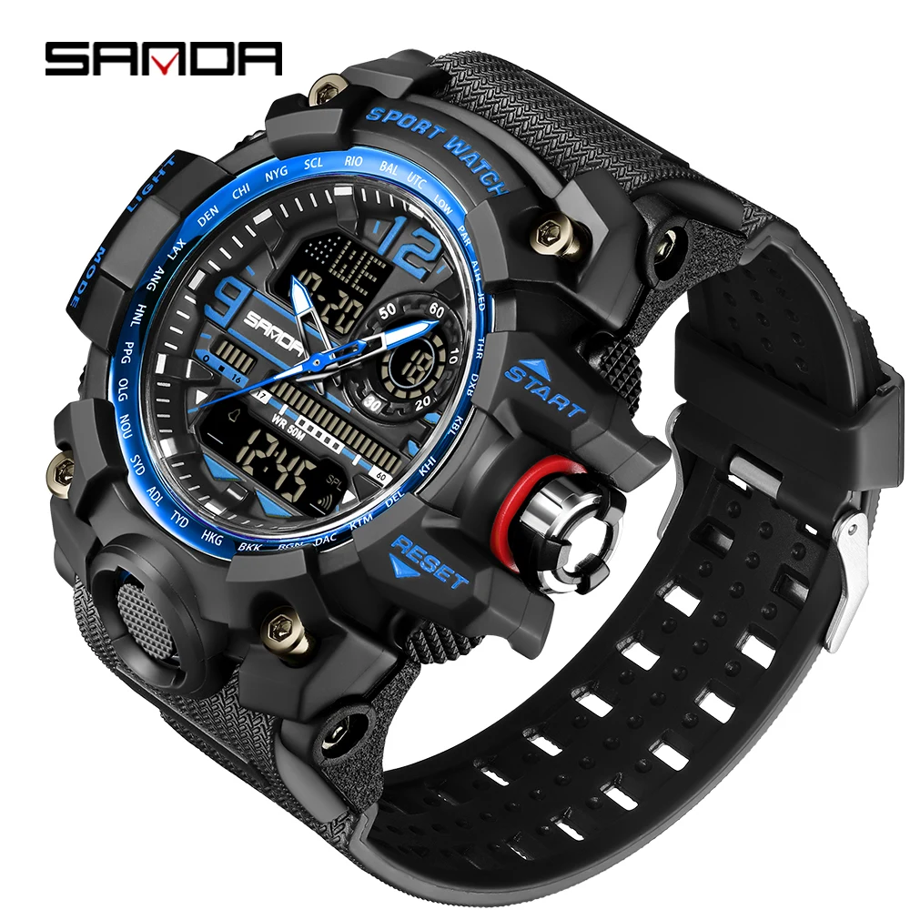 

SANDA Brand G- Style Military Watch Men Digital Shock Sports Watches For Man Waterproof Electronic Wristwatch Mens 2023 Relogios