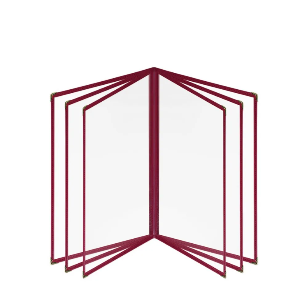 

Foldable PVC Transparent Menu Cover Metal Corners A4 Menus Price Display Book Various Types Letter Size Shell Document Folder