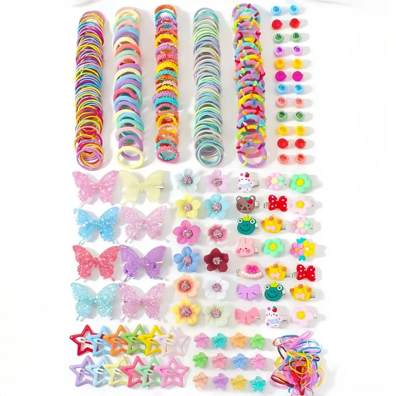 510-Piece Set of Colorful Bow, Flower, and Small Star Accessories - A Cute Hair Accessory Set That Children Love. image 3