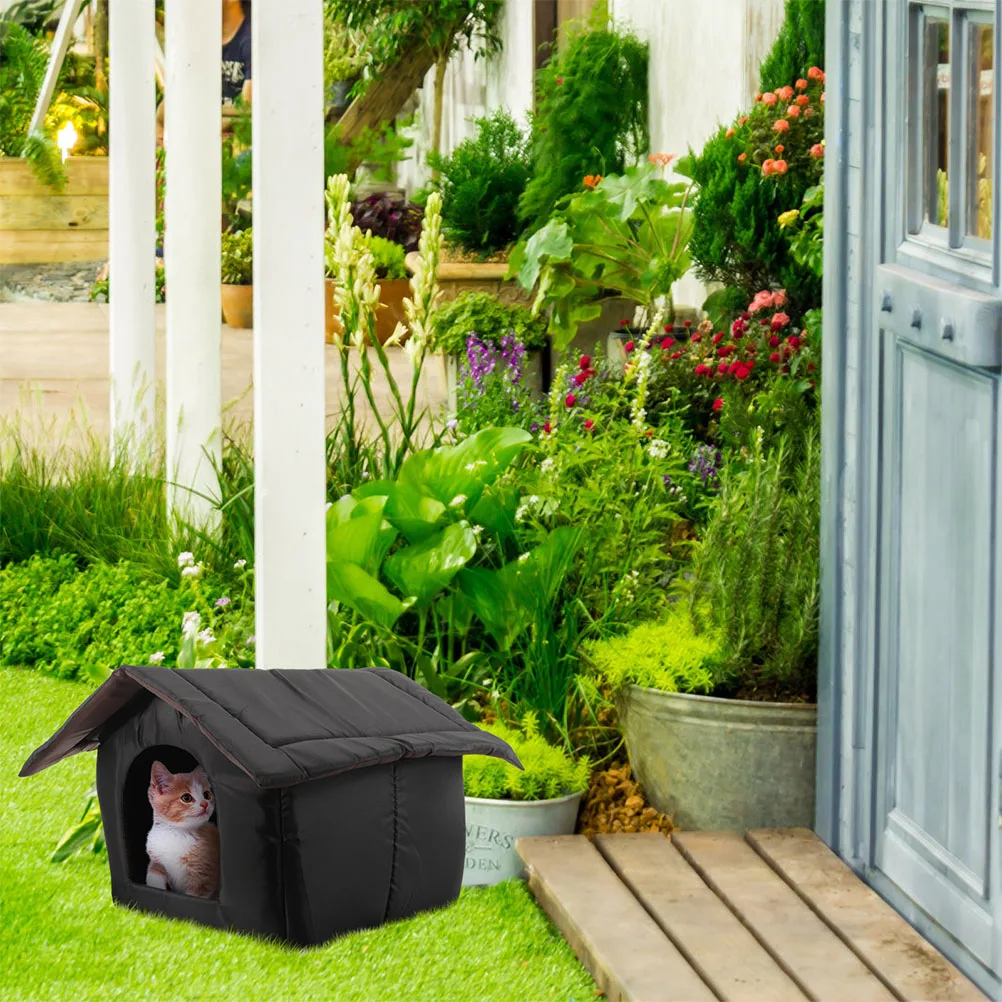 

Weatherproof Cat House Outdoor Pet Cave Bed Dog Nest M Size Oxford Cloth Winter Small Secure Comfortable Fabric Good