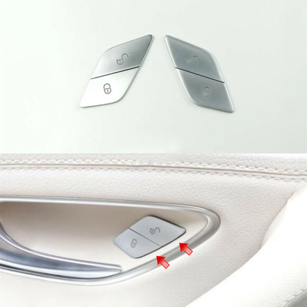 

ABS Door Lock For Unlock Button Covers Compatible with For Benz C E Class W205 W213 For GLC Class X253 4PCS Replacement