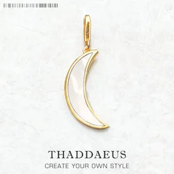 Charm Pendant Gold Color Moon Spring Club Europe Jewelry For Women Trendy Gift In 925 Sterling Silver