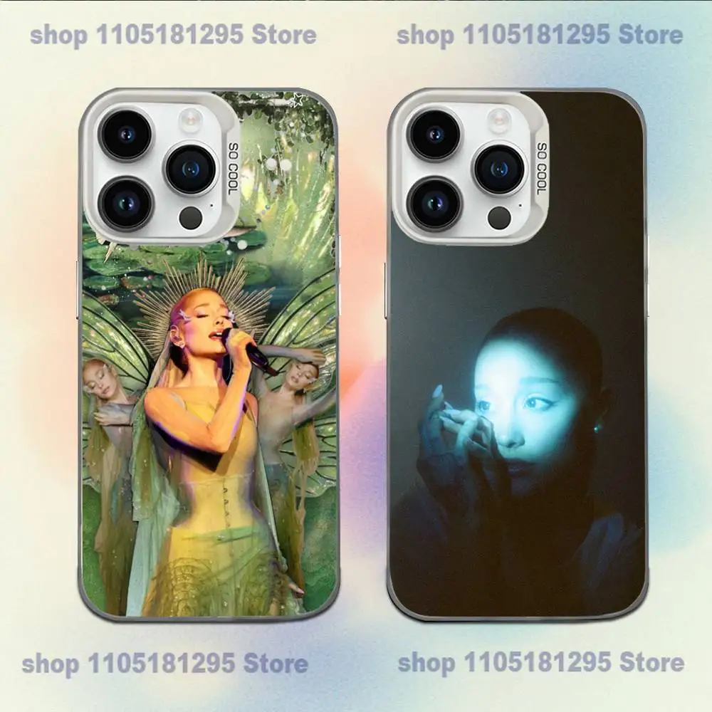 حافظة هاتف A-Ariana G-Grande Tour 2026 لهاتف iPhone XR,17,16,15,14,13,12,11,X,Mini,Pro,E,MAX غطاء مقاوم للصدمات من الحلوى البيضاء غير اللامعة