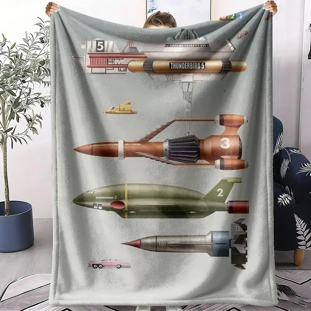 TV T-thunderbirds Throw Soft Flannel Throw Summer Blanket Lightweight Cozy Nap Blanket for Sofa Bed Travel