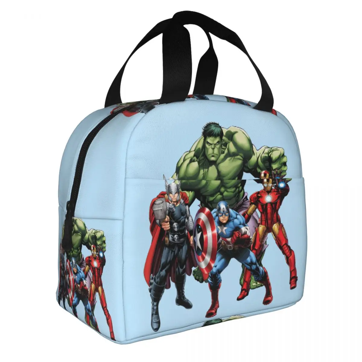 Teen Girl Boy Men Women Adult Insulation Rice Bag Superhero Accessories Disney Captain America Film Aluminum Foil Bag For School