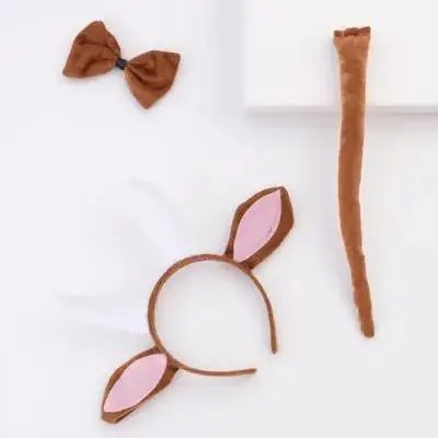 

FOMIYES Goat Horn Headband Cosplay Animal Ears Headpiece with Tail Costume Accessory for Adult Sheep Bear Frog