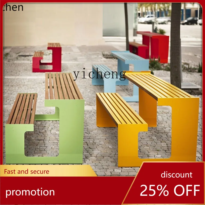 ZMLoutdoor commercial street pedestrian street table and chair combination creative wrought iron rest stool table