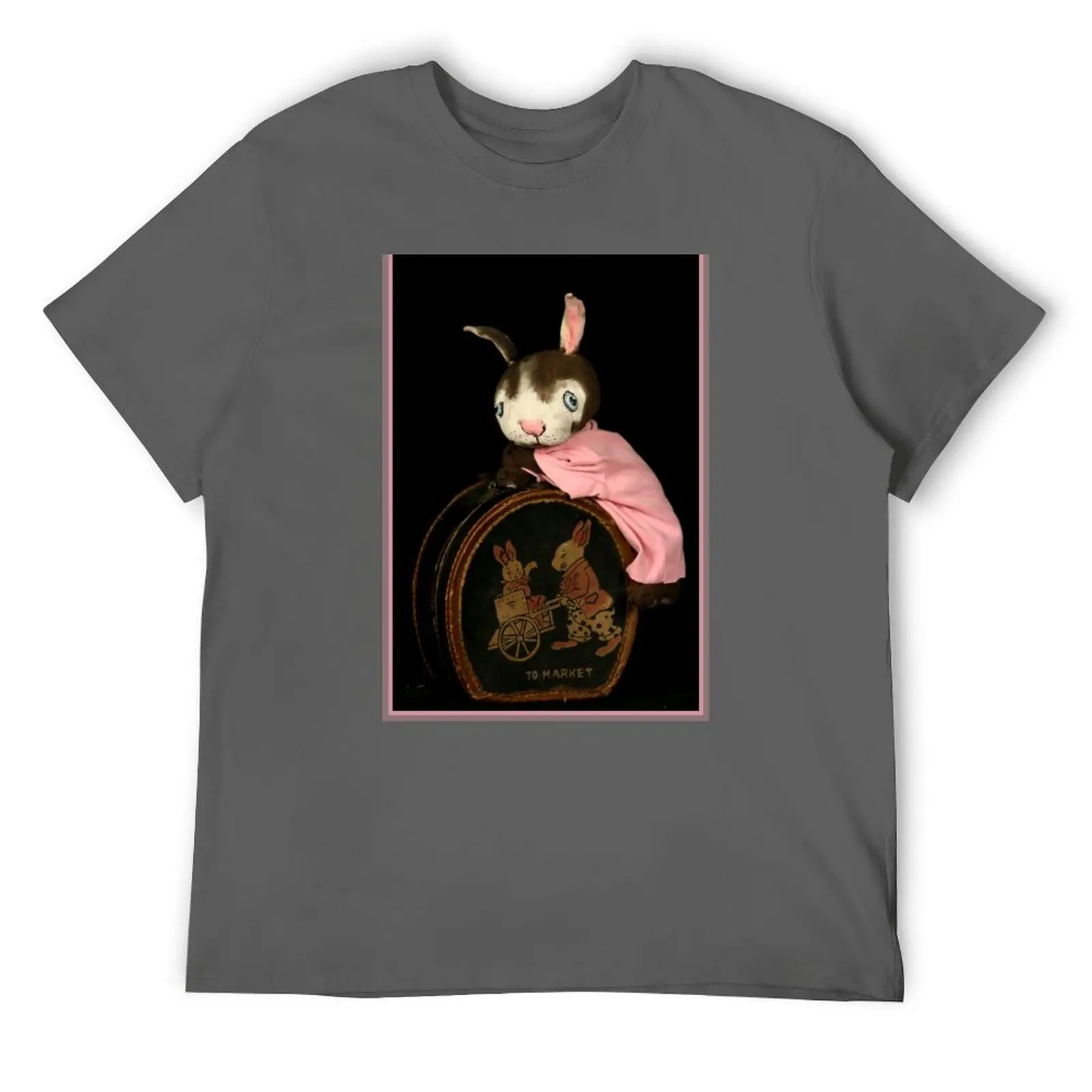 

Bunny with antique suitcase by Jan Shackelford T-Shirt anime clothes for a boy quick-drying mens vintage t shirts