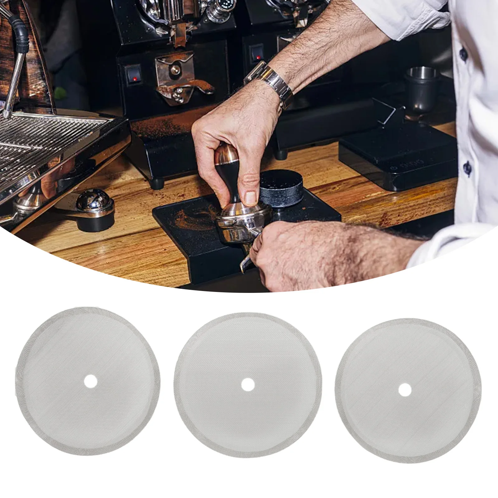 3pcs 7.2/8.7/10cm Press Filters Mesh Filter For Espresso Machine Coffee Pot Filter Mesh Coffee Machine Accessories