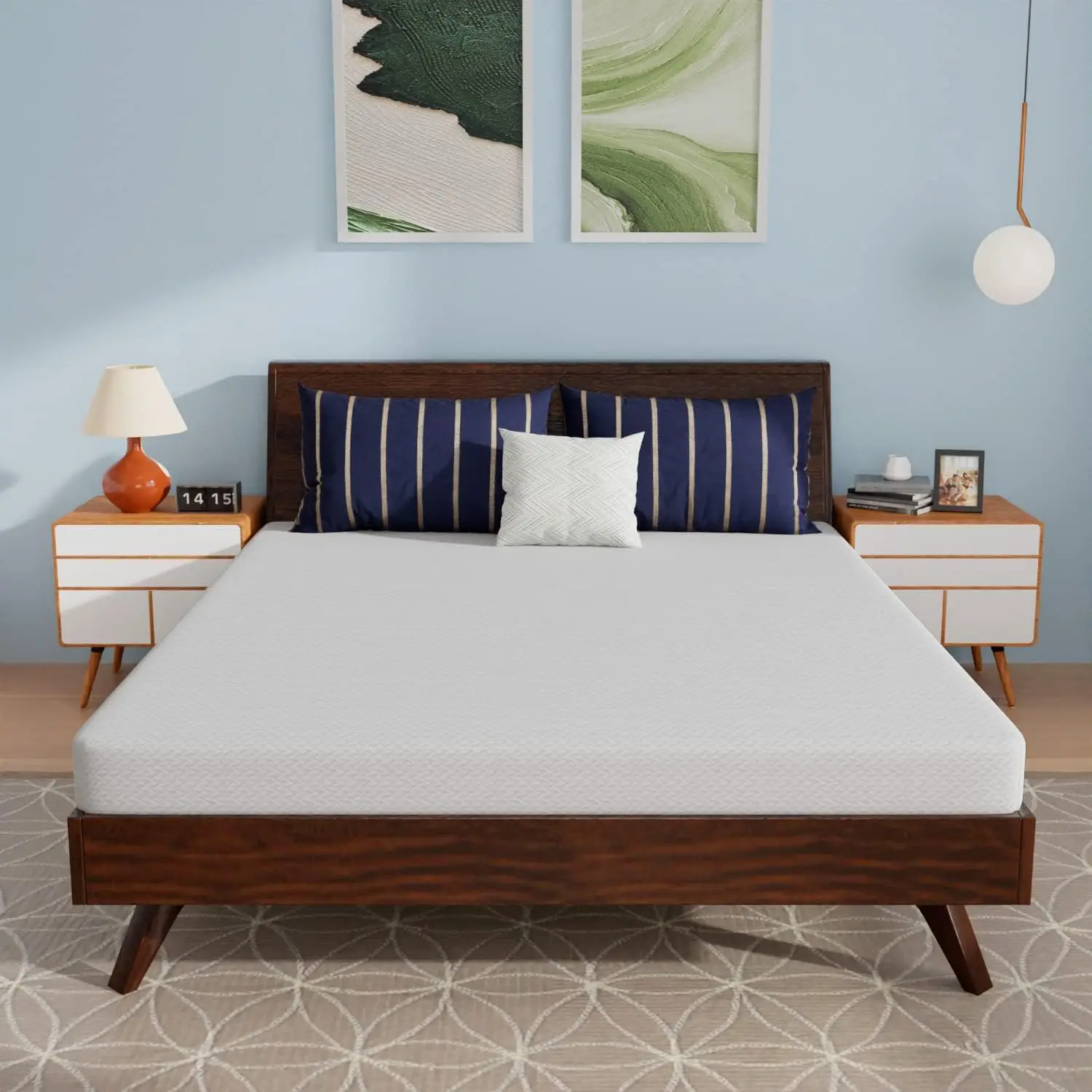 Queen Mattress 6 inch Memory Foam Mattress Cooling Gel Mattress Bamboo Charcoal Infused Mattress CertiPUR-US Certified for Coole