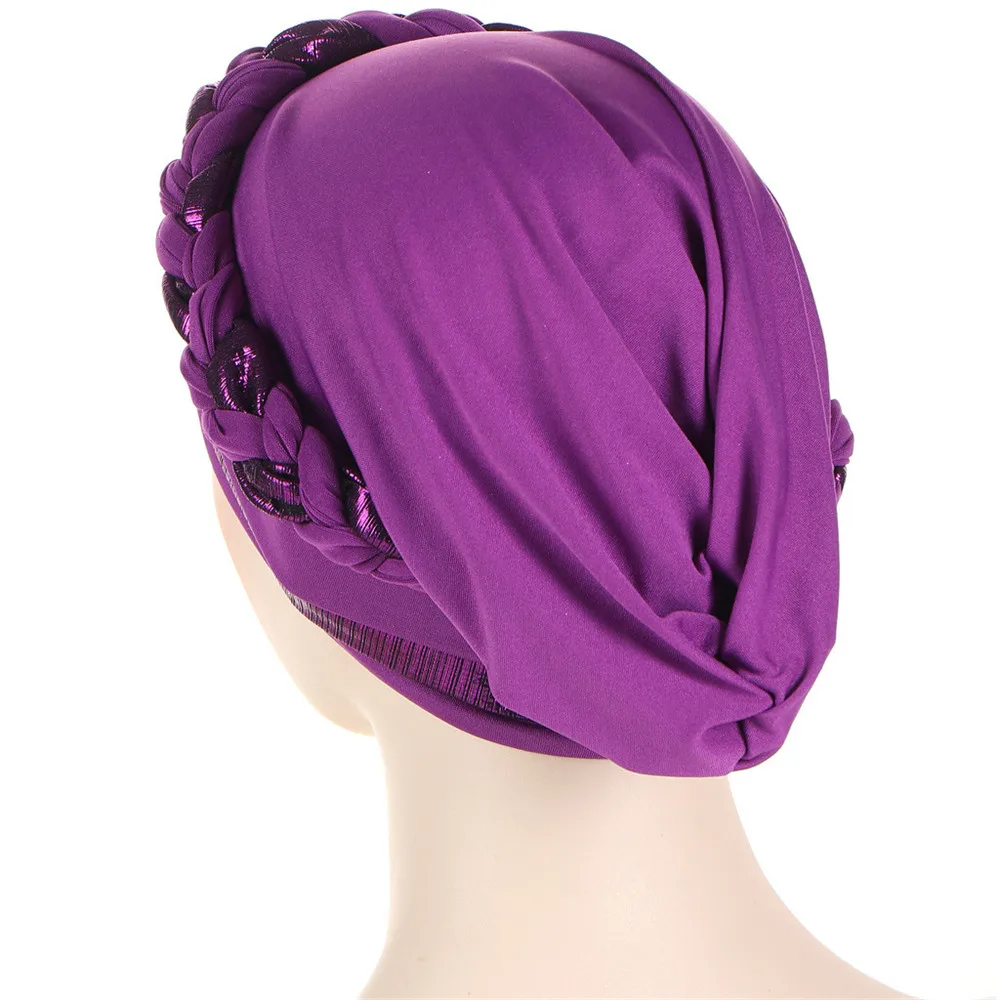 Dame Frauen Krebs Hut Chemo Cap Moslemisches Braid Kopf Schal Turban Kopf Wrap Abdeckung Ramadan Haarausfall Islamischen Headwear Arabischen mode