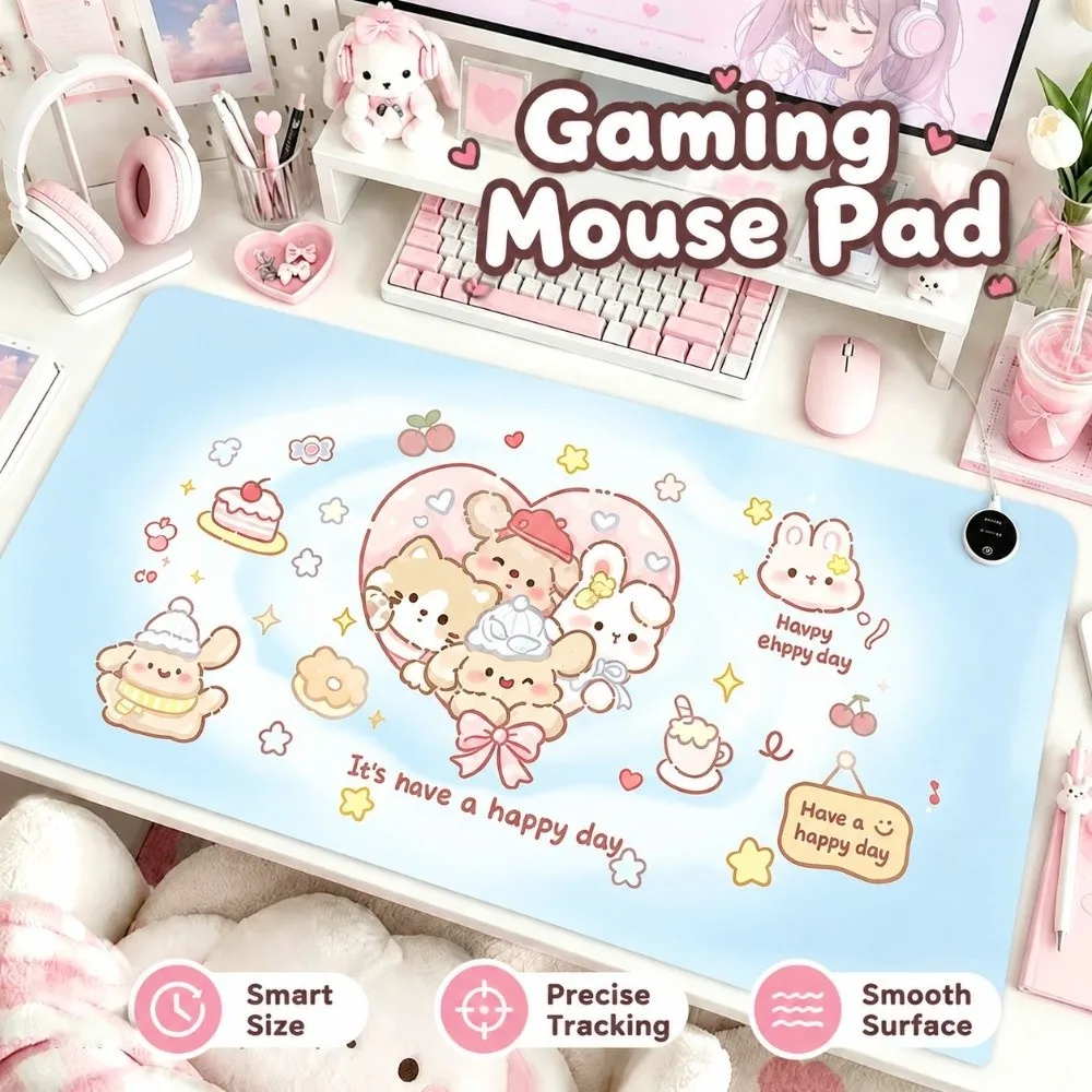 New Heatable Rubber Mouse Pad Timed Large Size Laptop Table Mat Non-slip Writing Mat Keyboard Mice Mat Home