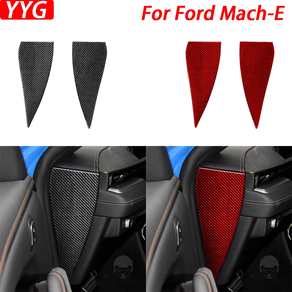 

For Ford Mustang Mach-E Mach E 2021 2022 Carbon Fiber Dashboard Side Panel Cover Car Interior Decoration Accessories Sticker