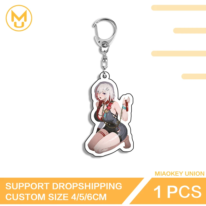 NSFW Waifu Topaz Honkai Star Rail Big Boobs Kneel Sitting Double Sided Acrylic Keyring Charming Jewelry Accessories Gifts
