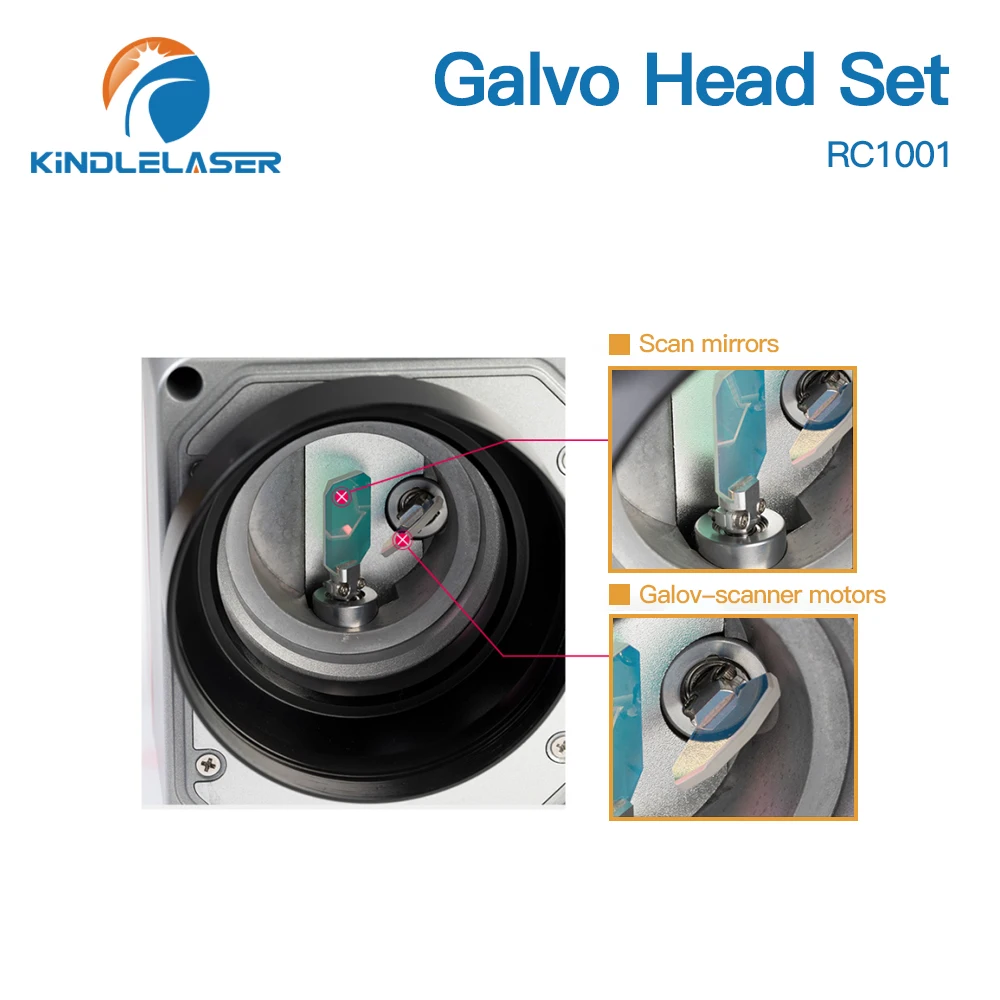 KINDLELASER RC1001 Fiber Laser Scanning Galvo Head Set 10.6um &1064nm & 355nm 10mm Galvanometer Scanner with Power Supply