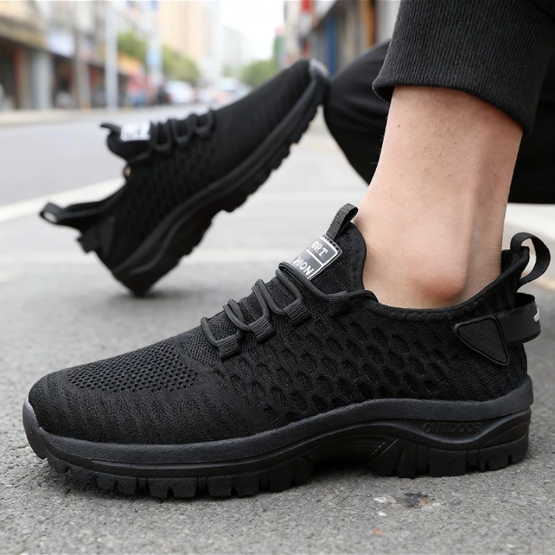 

Men's Casual Sports Shoes Breathable Mesh Knit Sneakers Non-Slip Running Trainers Lightweight Comfort for Outdoor Gym Footwear