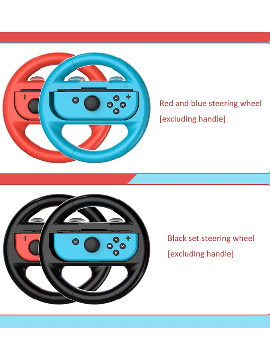 For Switch Oled Steering Wheel Grip Joy-con Joystick Handle Racing Game Controls Peripheral Accessories