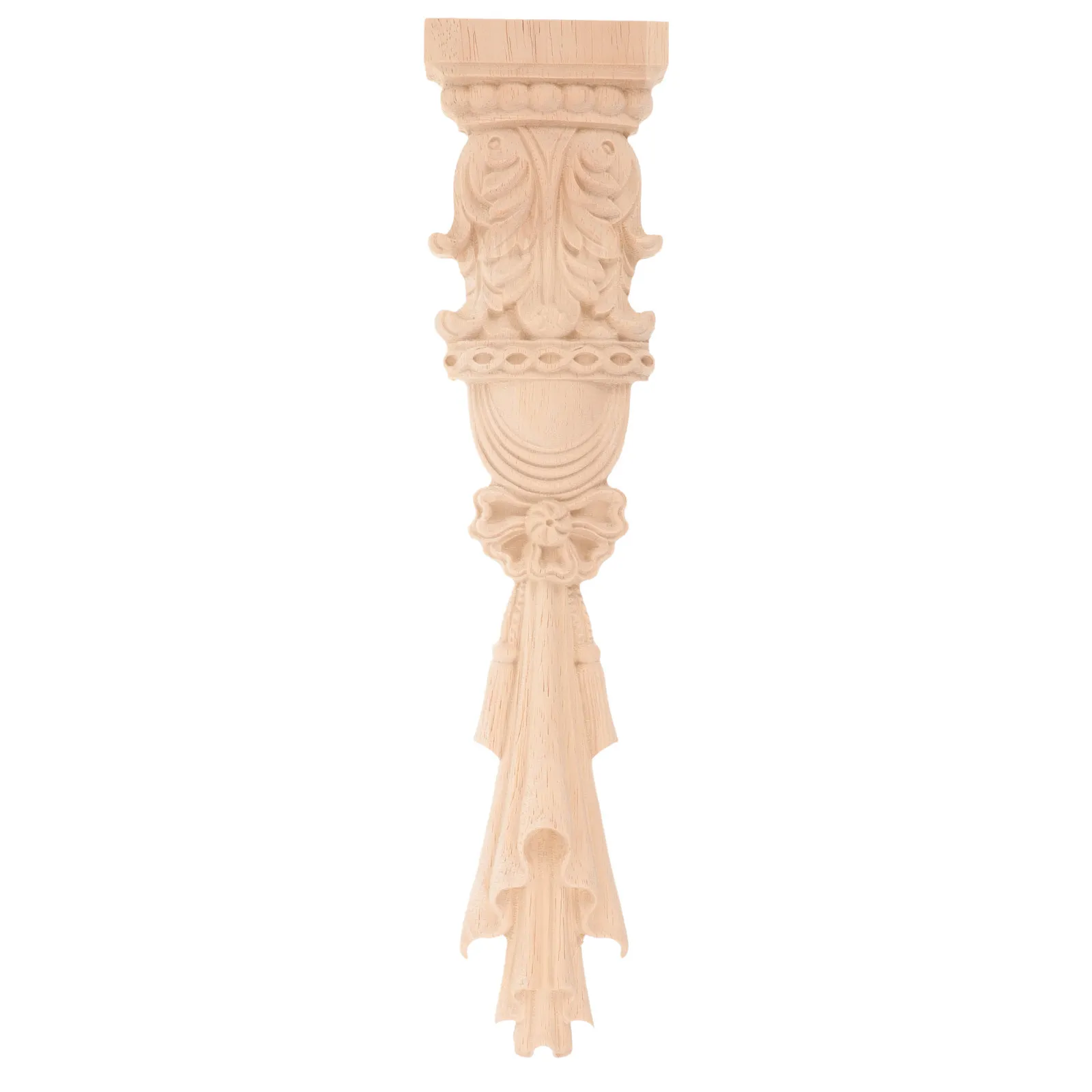 Roman Column Wood Applique Decorative Furniture Onlay for Cabinet Door Wooden Vintage Furniture Embellishment Wood Applique