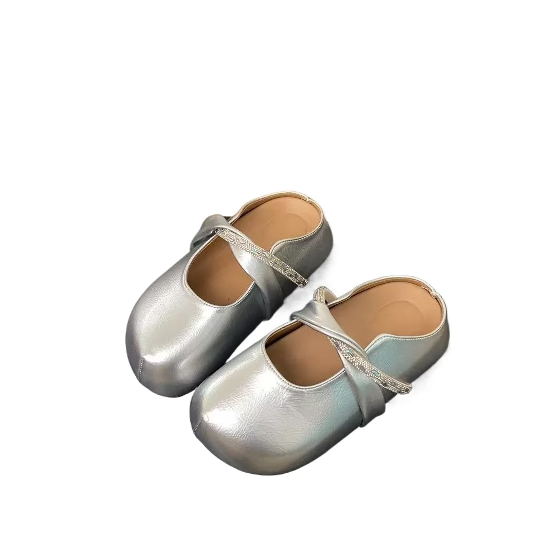 

2025 New Top Quality Women Flats Shoes Women Loafers Ballet Shoes Platform Slippers Shiny Women's Casual Shoes Bling Mules Shoe