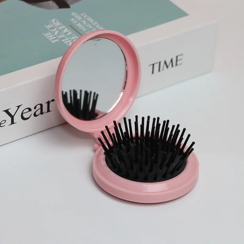 

Foldable Airbag Massage Comb with Mirror - DIY Cute Girly Portable 2-in-1, Head Relaxing, Travel Hairdressing Tool.