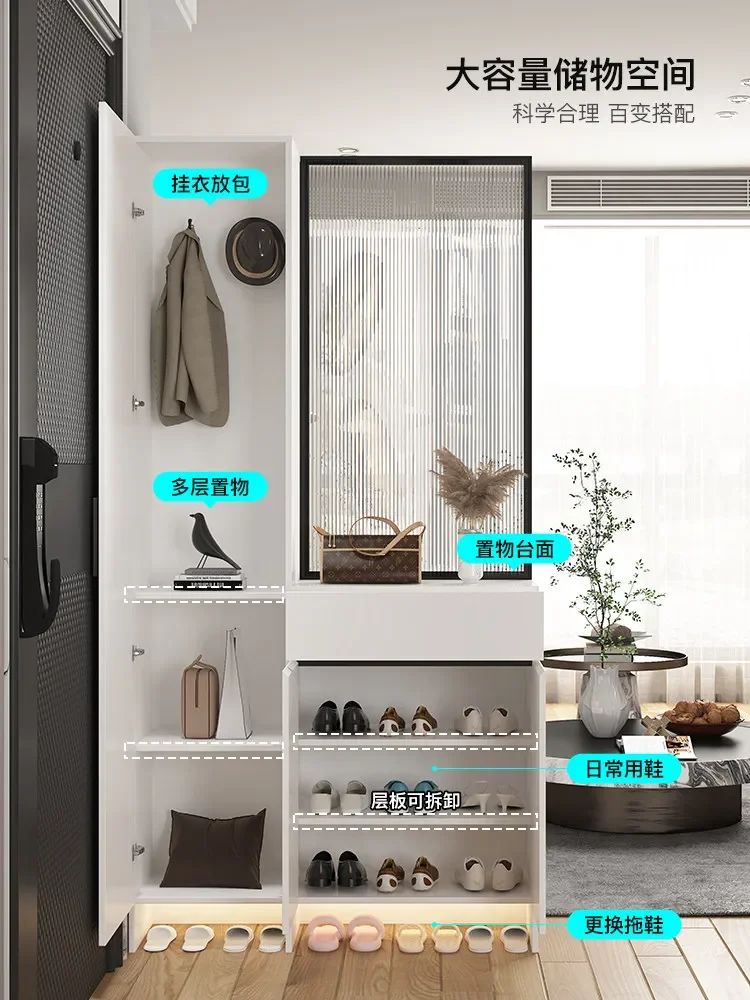 Entrance cabinet shoe cabinet screen partition door shoe cabinet integrated living room modern simple high-end screen