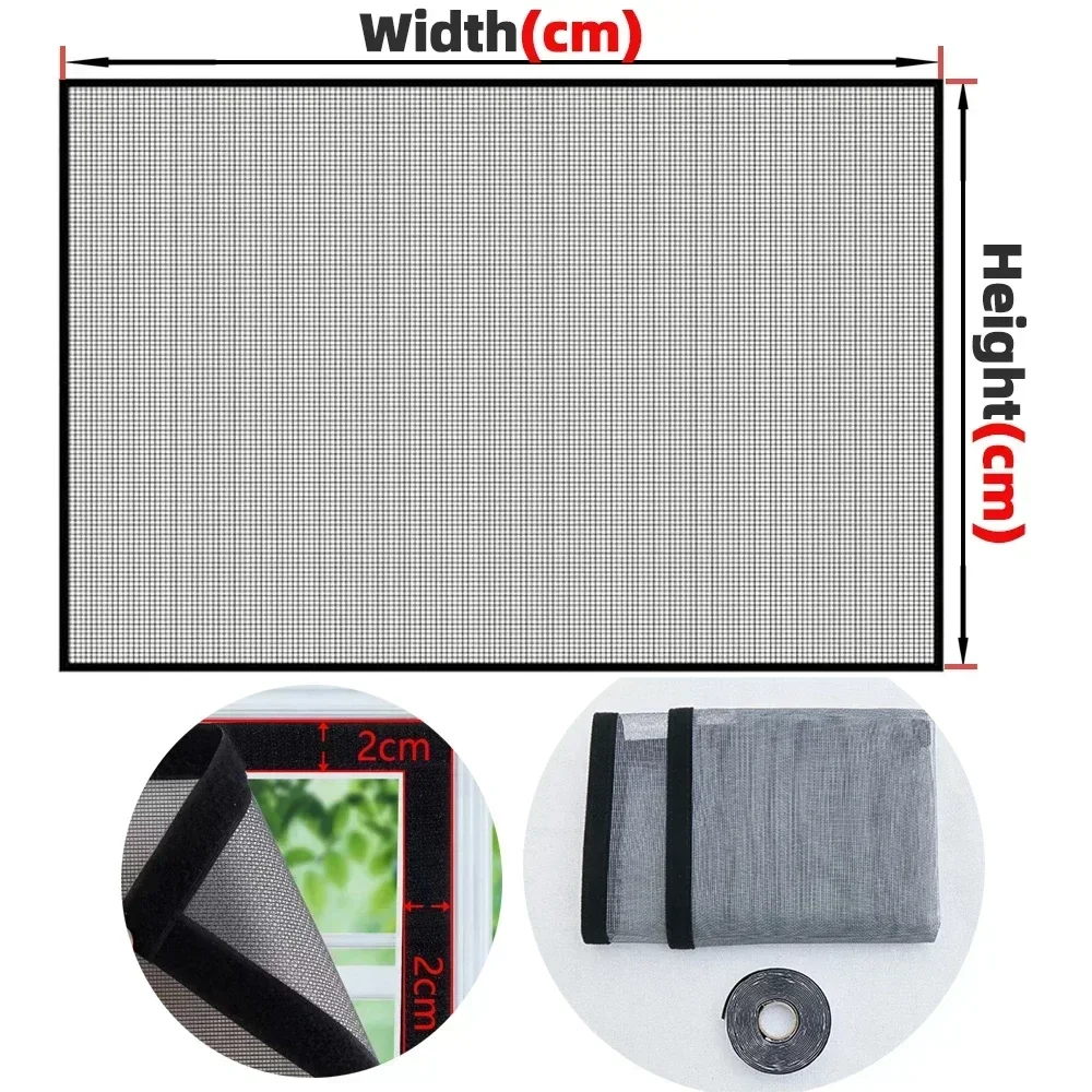 Customizable Size Mosquito Net Self Adhesive Anti Insect Mesh Invisible Fly Screen Curtain Anti Insect Air Tulle Multiple Size