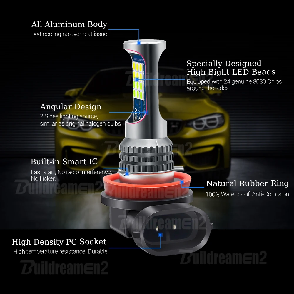 2 قطع LED الضباب ضوء الجمعية لنيسان تيتان 2020 2021 2022 سيارة الجبهة الضباب عاكس الضوء + 24 واط عالية مشرق LED لمبات 2000LM