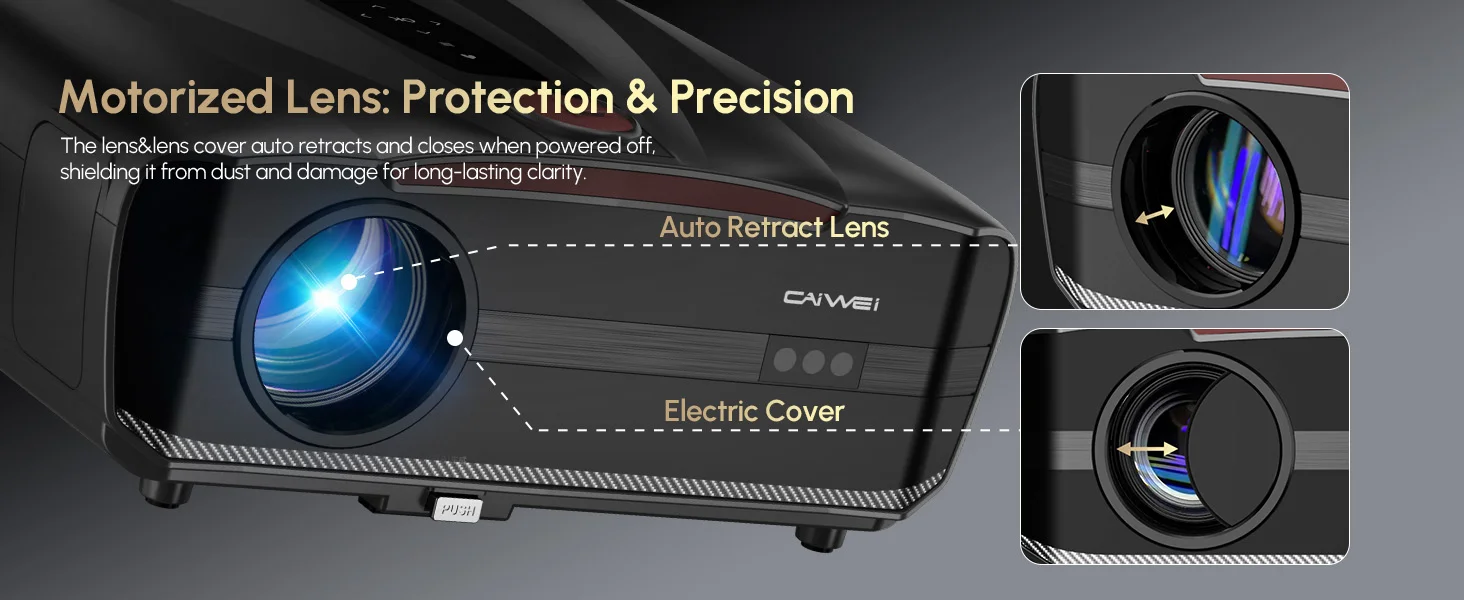 A9TL 4K-Unterstützter Projektor, Native 1080P, Netflix Offiziell Zertifiziert, Autofokus-Projektor, Dolby, Bluetooth, HDR, Heimkino 2026 – Detail 13