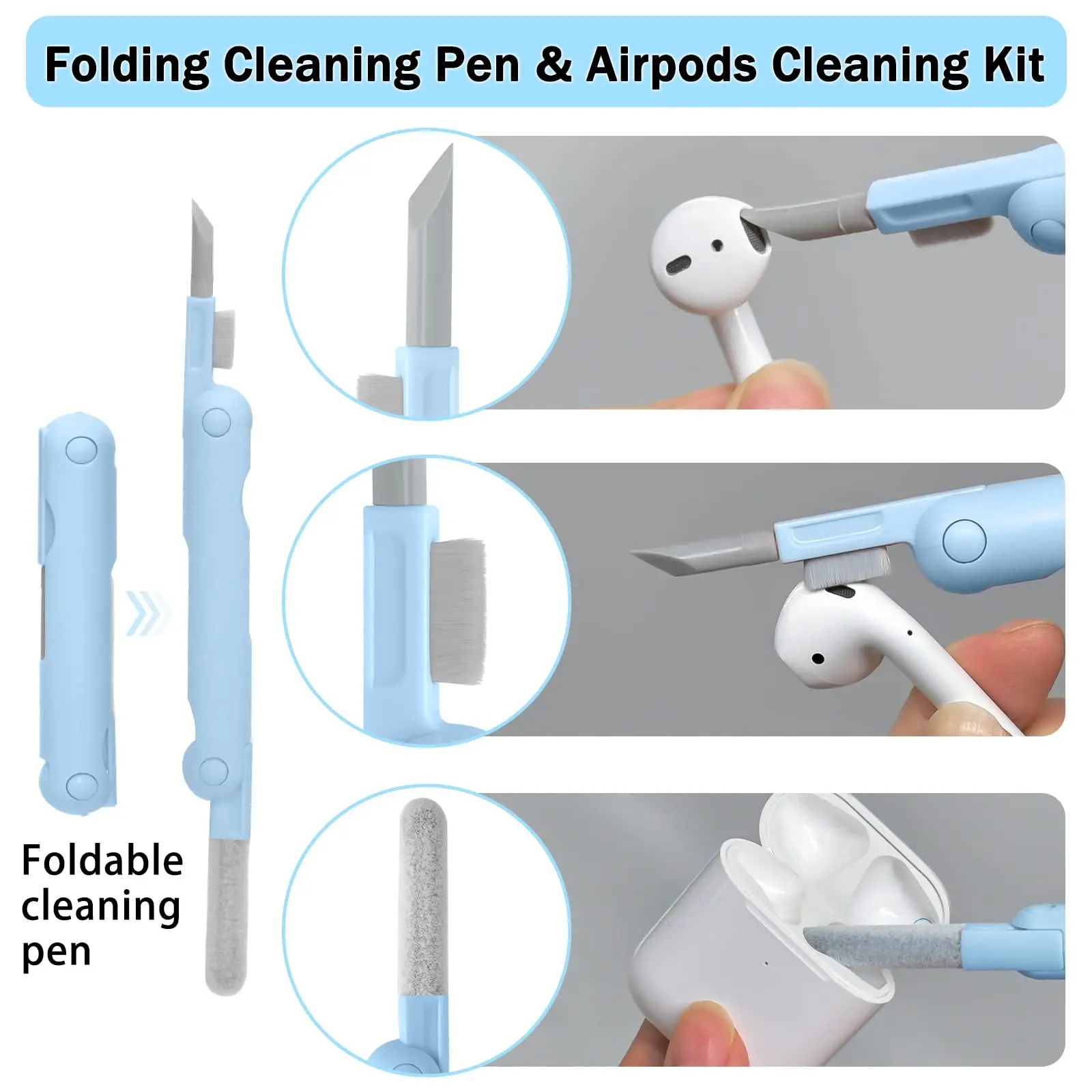 Limpiador de teclado de pantalla de ordenador portátil 7 en 1, Kit de limpiador electrónico para Airpods Pro, MacBook, iPad, iPhone, iPod, herramienta de limpieza