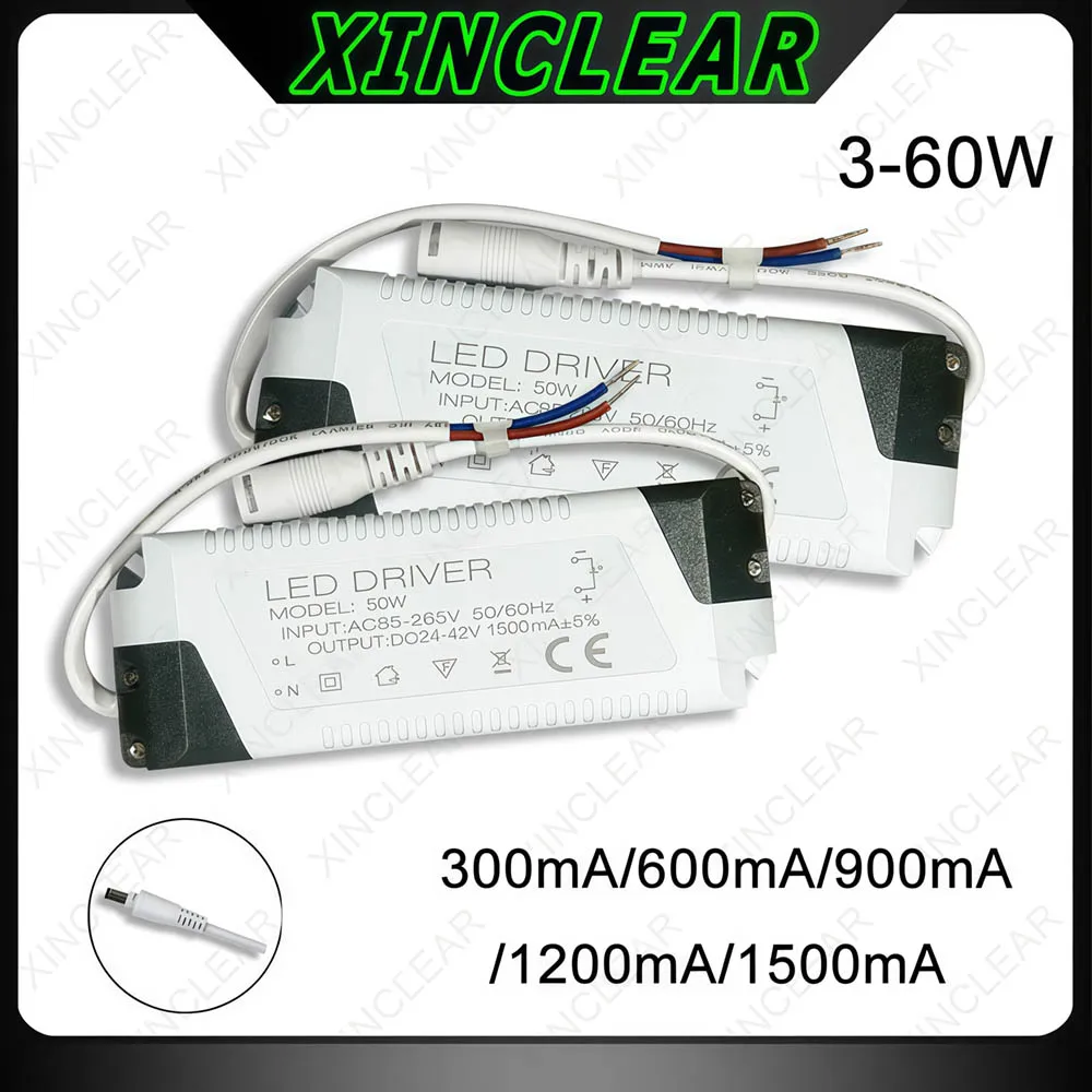 LED Driver 3W 4-7W 12W 18W 25W 36W 40W 50W 60W AC85-265V 300mA 600mA 900mA 1200mA 1500mA Constant Current Lighting Transformer