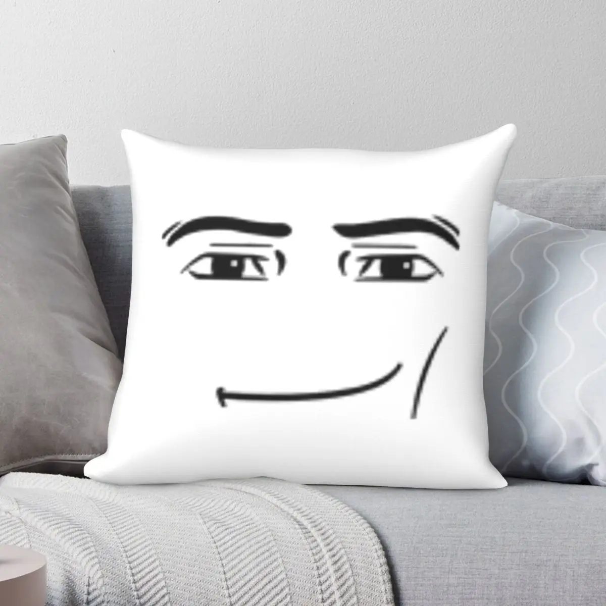 Smirking Man Face Meme Square Pillowcase Polyester Linen Velvet Printed Zip Decor Home Cushion Cover Wholesale 45x45