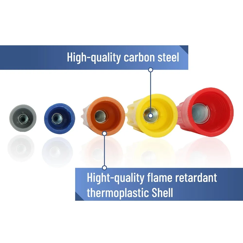345PCS 압착 캡 고속 와이어 커넥터 전기 절연 트위스트 압착 단자 AWG22-10 너트 스프링 엔드 캡 회전 접합