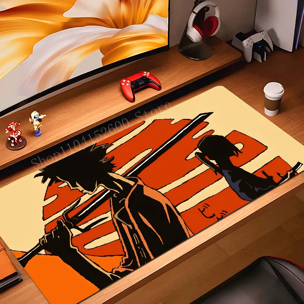 S-Samurai Champloo  Mousepad Mouse Mat Desk Mat With Pad Gaming Accessories Prime Gaming XXL Keyboard Pad