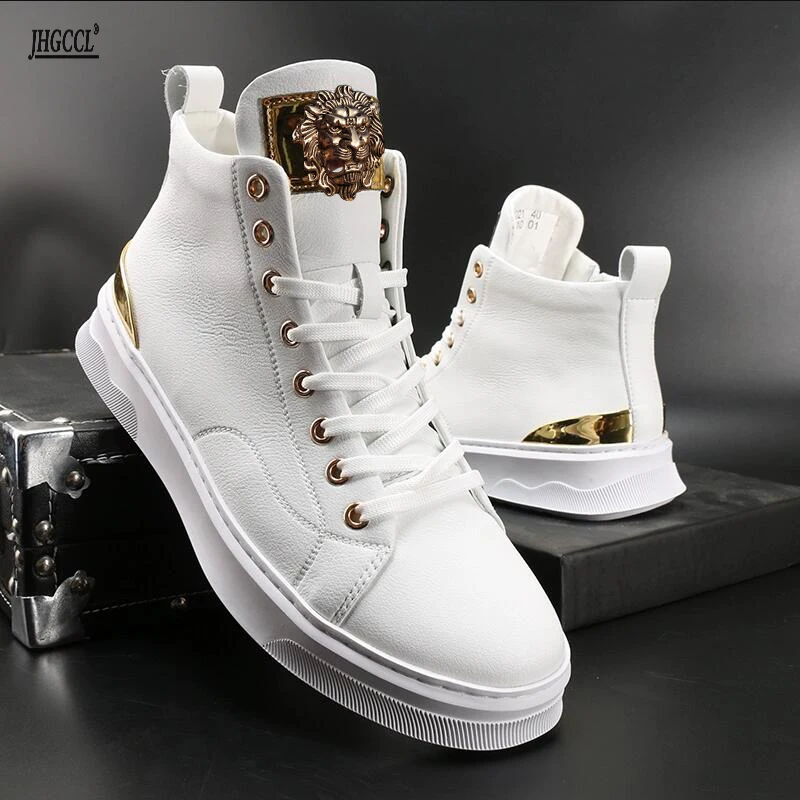 

New small white shoes men's cowhide board shoes plus velvet warm side zipper trend leisure sports shoes large size casual shoes