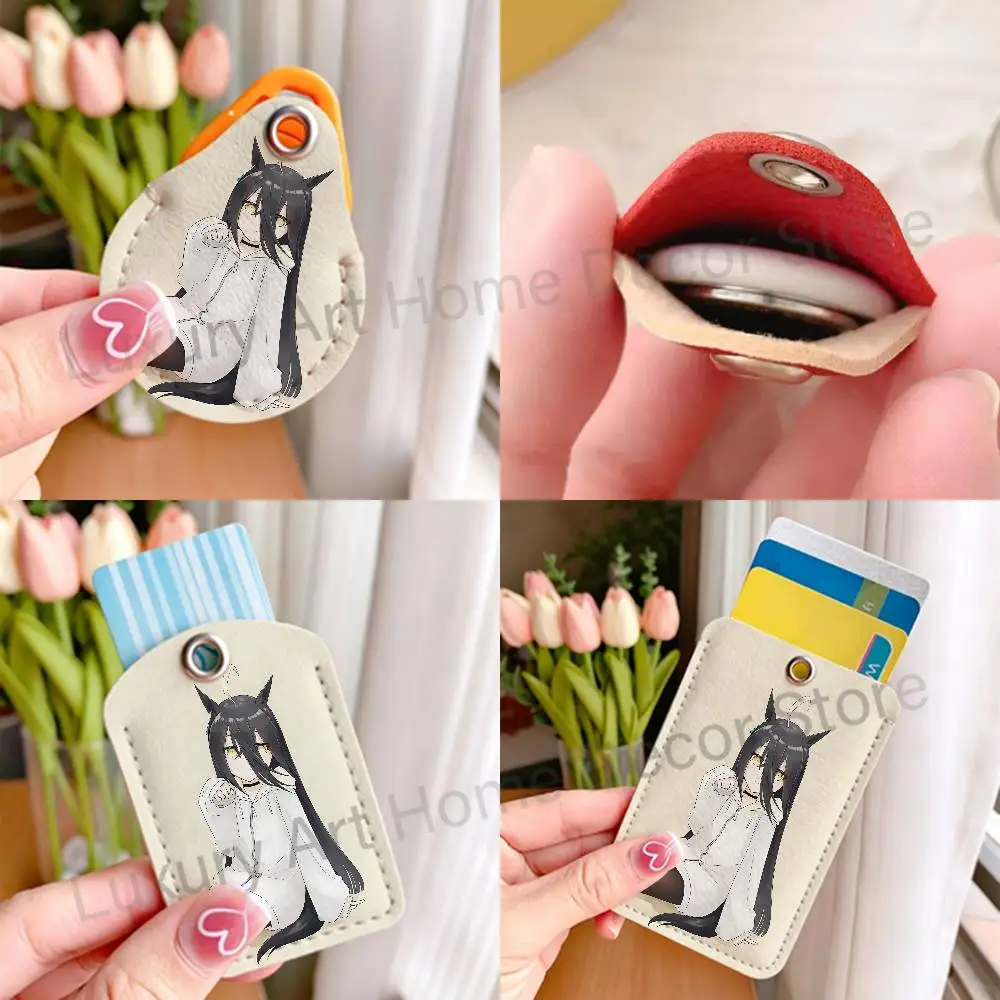 Horse M-Manhattan Cafe Cute Girl Custom Access Card For Air Tag Case Leather Card Holder Transportation Card Case Gifts