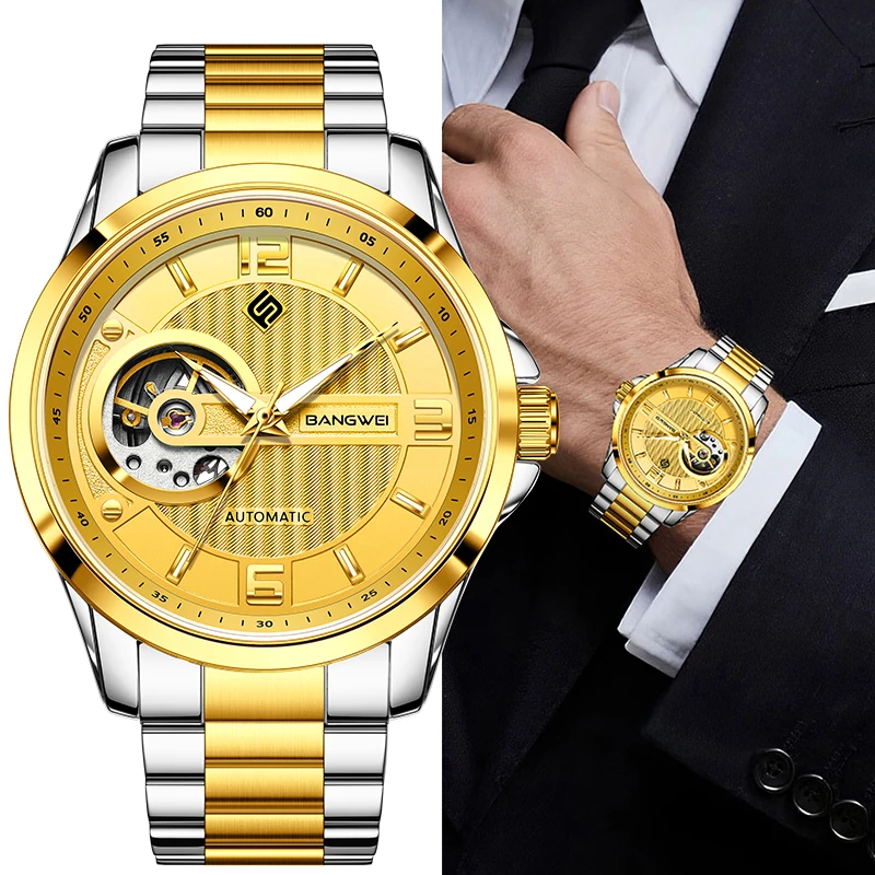 

LIGE Fashion Retro Man Watch Classic Simple Dial Casual Sport Automatic Movement Waterproof Luminous Mechanical Watches Male+Box