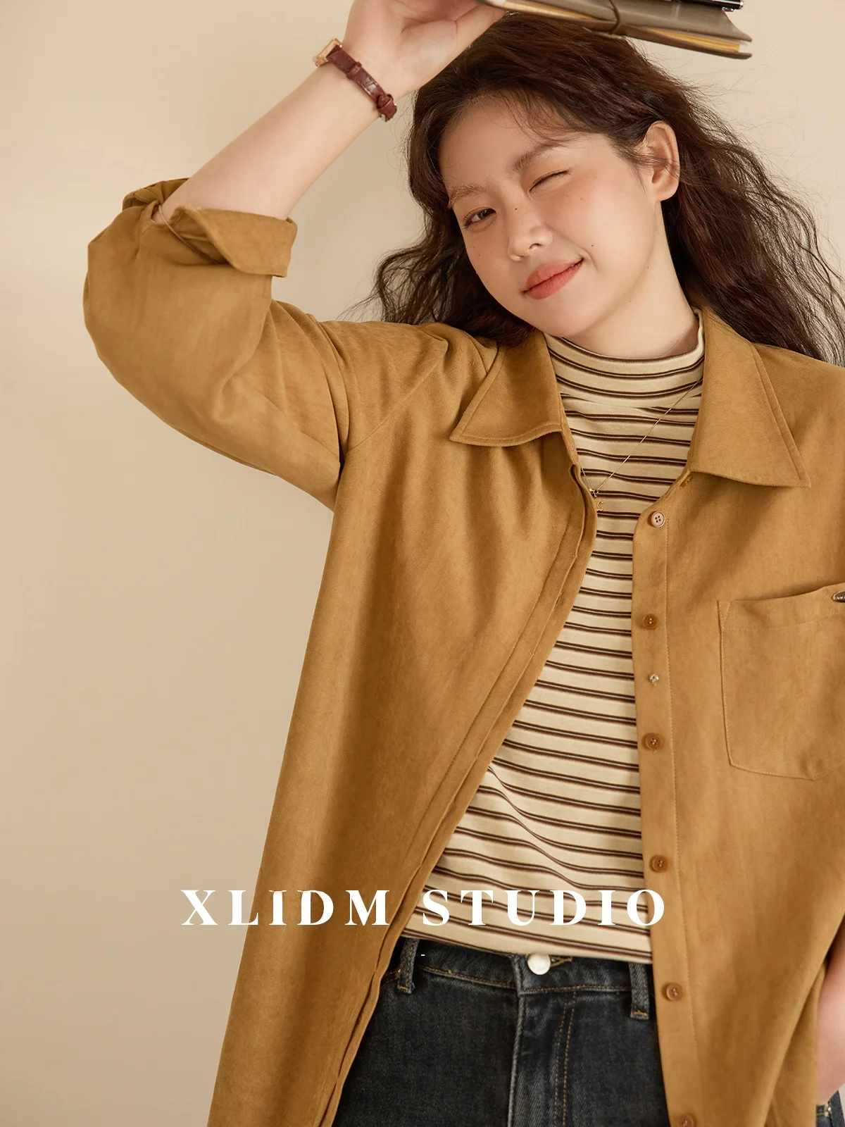 

Женская верхняя одежда XLIDM больших размеров, осенняя, прямого кроя, с эффектом похудения, повседневная, с длинными рукавами