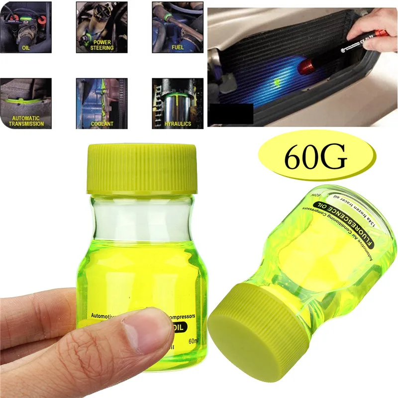 60g Fluorescent Leak With Fluorescence Oil Detection Leak Test UV Dye For Detection Air Conditioning For Car A/C Pipeline Repair