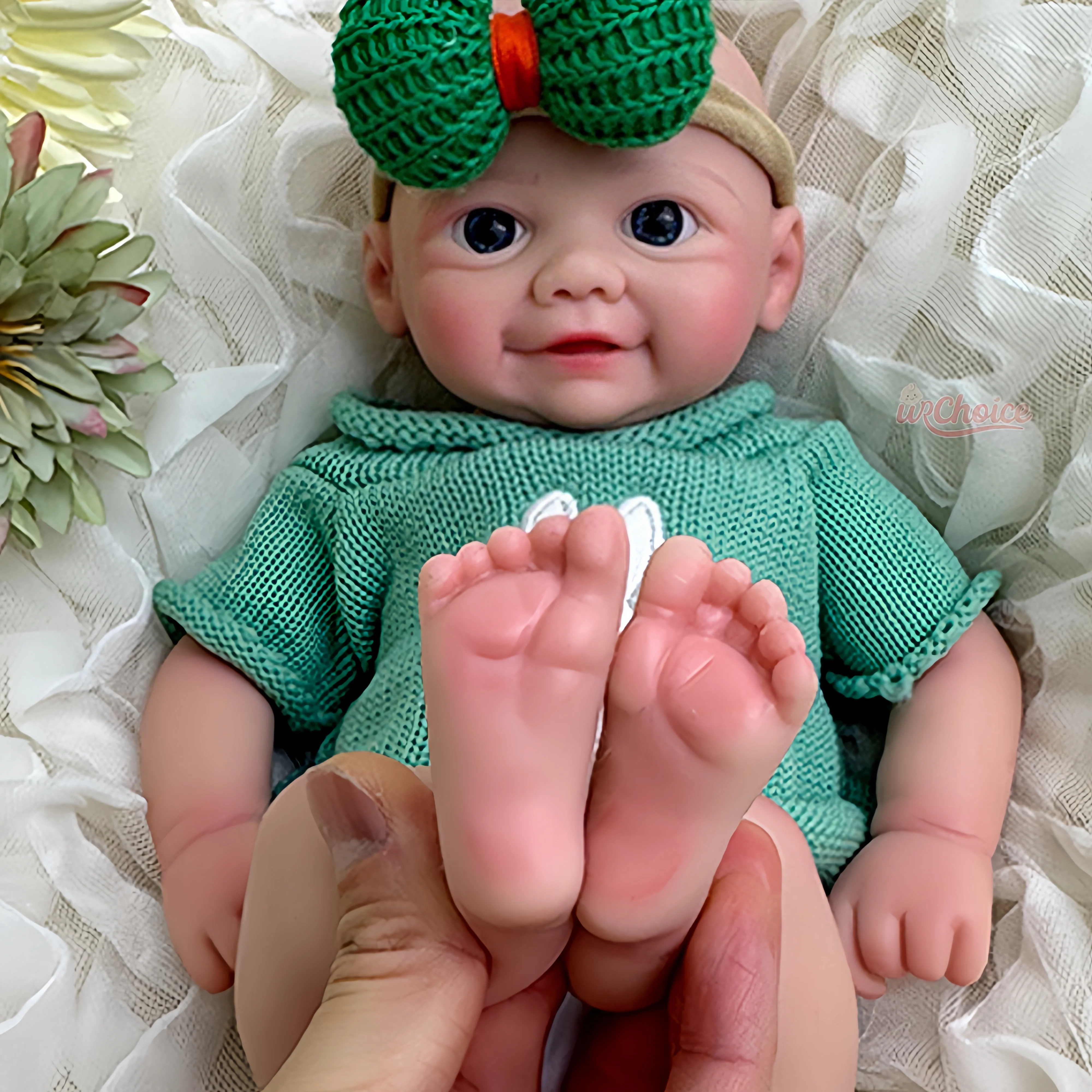 12 นิ้วตุ๊กตาเด็กทารก Reborn สมจริงตุ๊กตา Handcrafted ซิลิโคน Bebe ล้างทําความสะอาดได้สําหรับคริสต์มาสวันเด็ก & คอลเลกชันศิลปิน