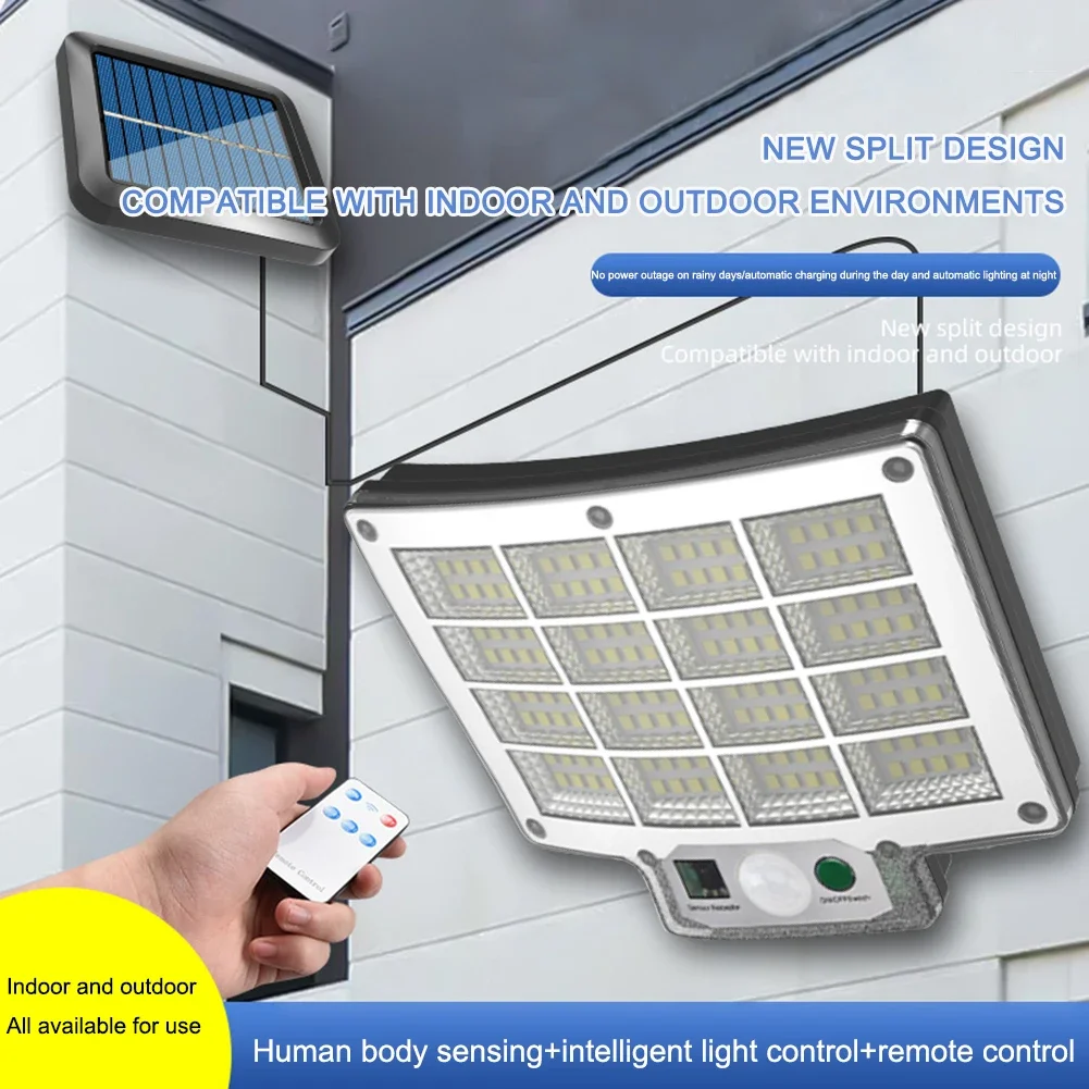 104/120LED Solar Split Wall Light Outdoor Super Bright Motion Sensor Solar LED Garden Wall Lamp IP65 Waterproof 4 Modes Lantern