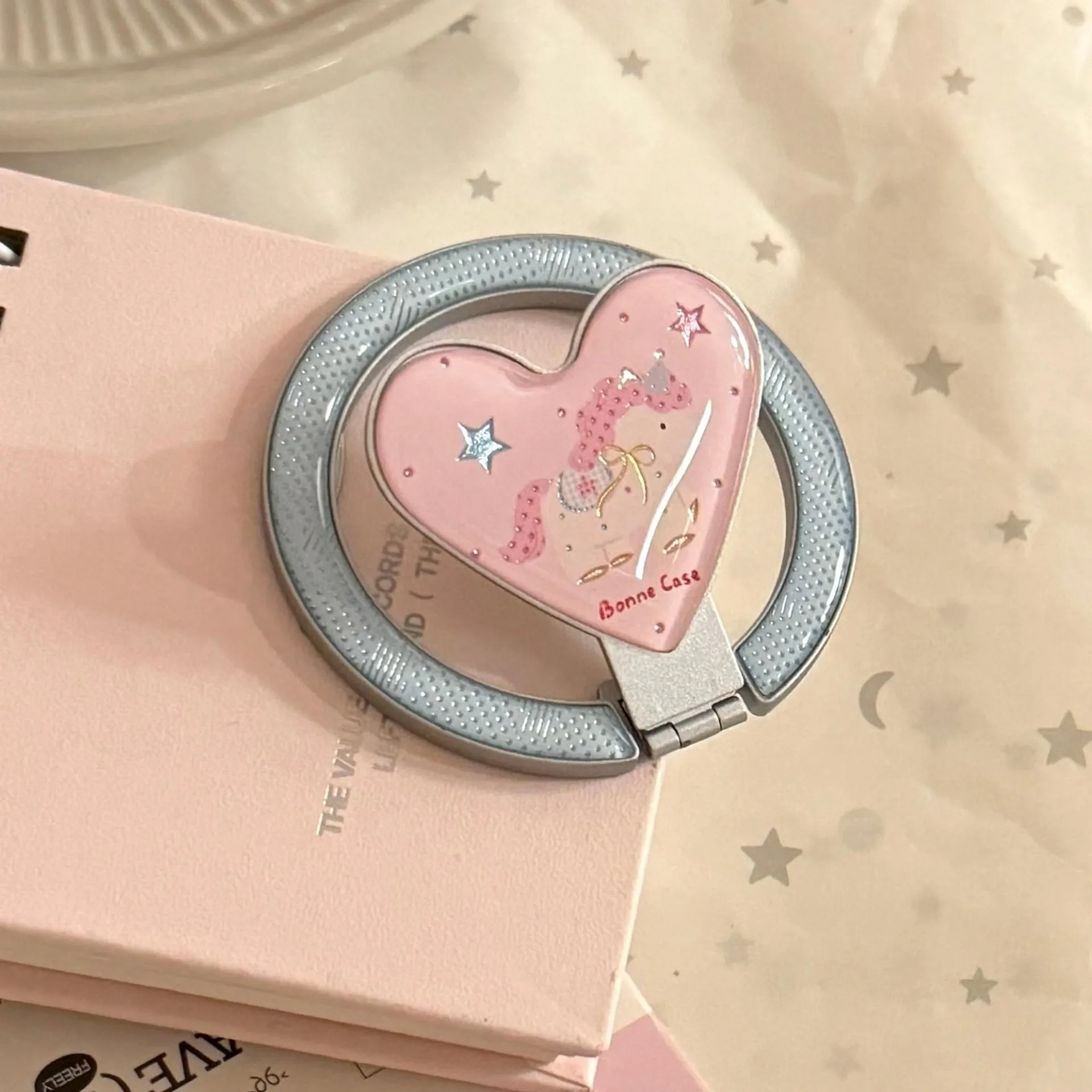 Pink Pony Love Heart Magnetic Phone Grip Holder Folding Cute Cartoon Portable Finger Stand Bracket Universal for Cell Mobile