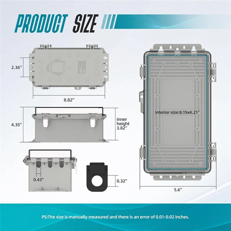 

【ФЕРИТИЙ!】9" X 5" X 4,3" Крышка наружного удлинителя IP66 Водонепроницаемая крышка коробки для электрической розетки для снаружи