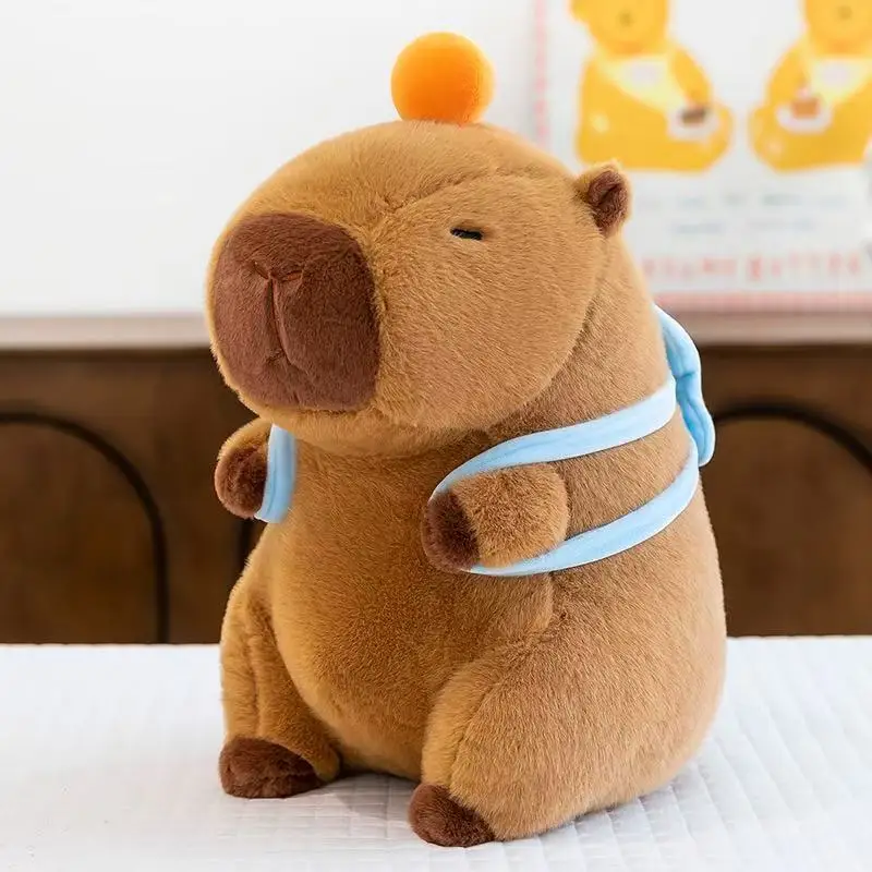 Mochila bonita de felpa de capibara, bolso de hombro doble para mujer, mochila con voló de agua, bolso para muñeca, dibujos animados de Internet, famoso y feo