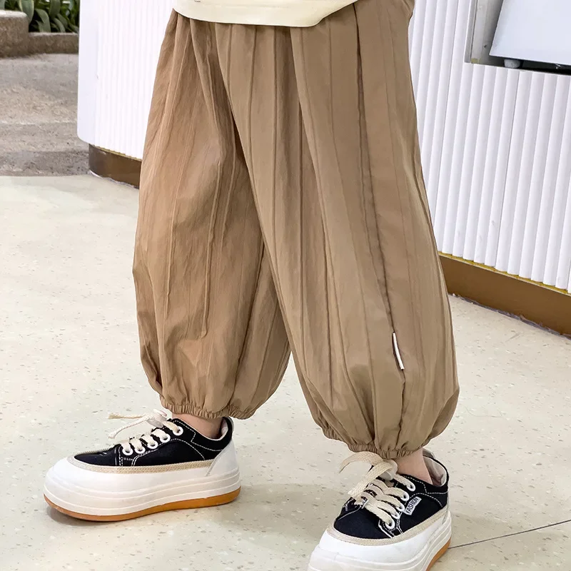 Kids Clothes Summer Cropped Ankle Pants Fashion Baby Girls Boys Trousers Child Spring Loose Pant Children\'s Clothing