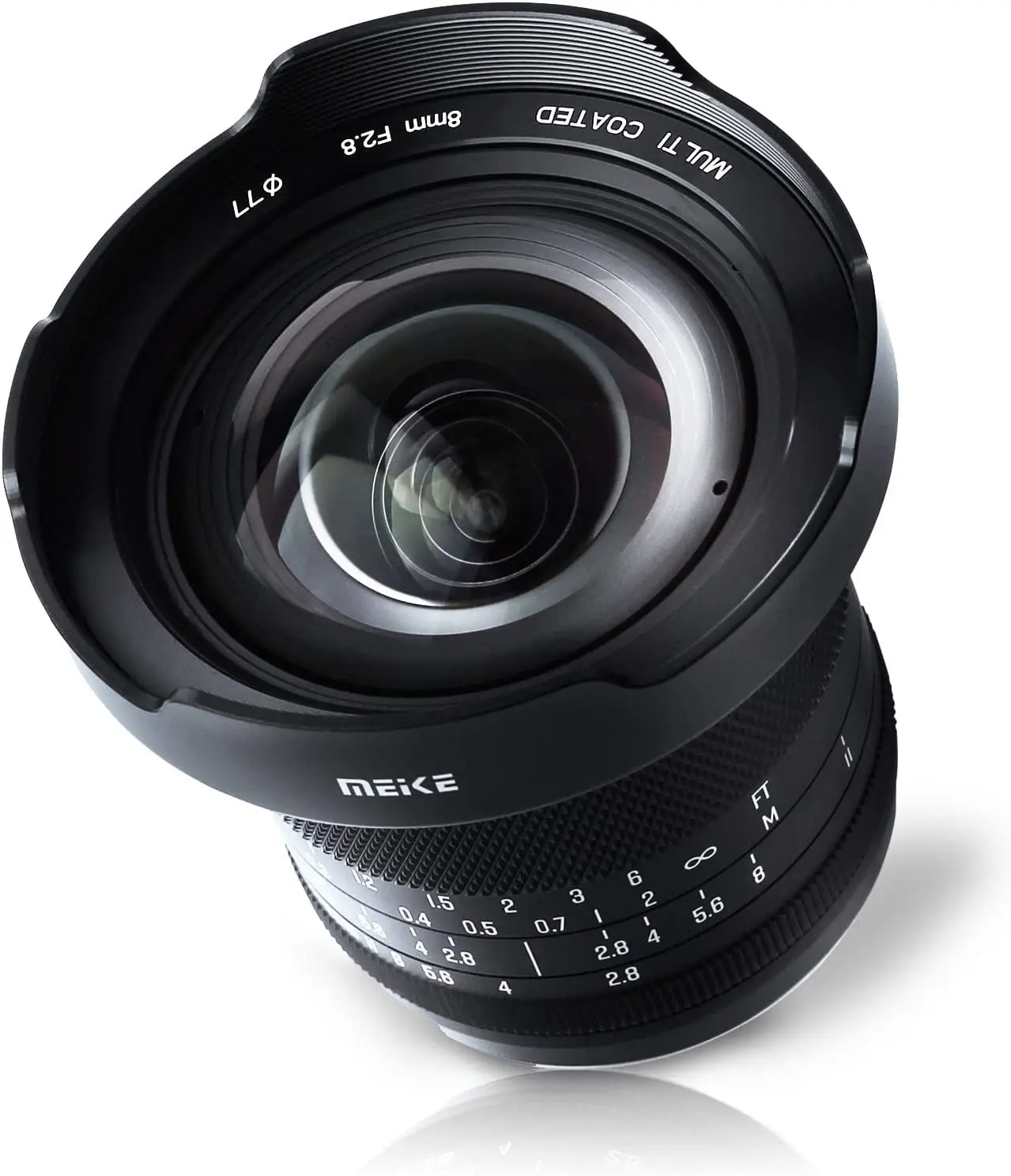 Meike 8mm F2.8 Prime Manual Focus Ultra-wide Angle and Zero Distortion Lens for Panasonic Lumix/ Olympus Micro 4/3 M43 Cameras