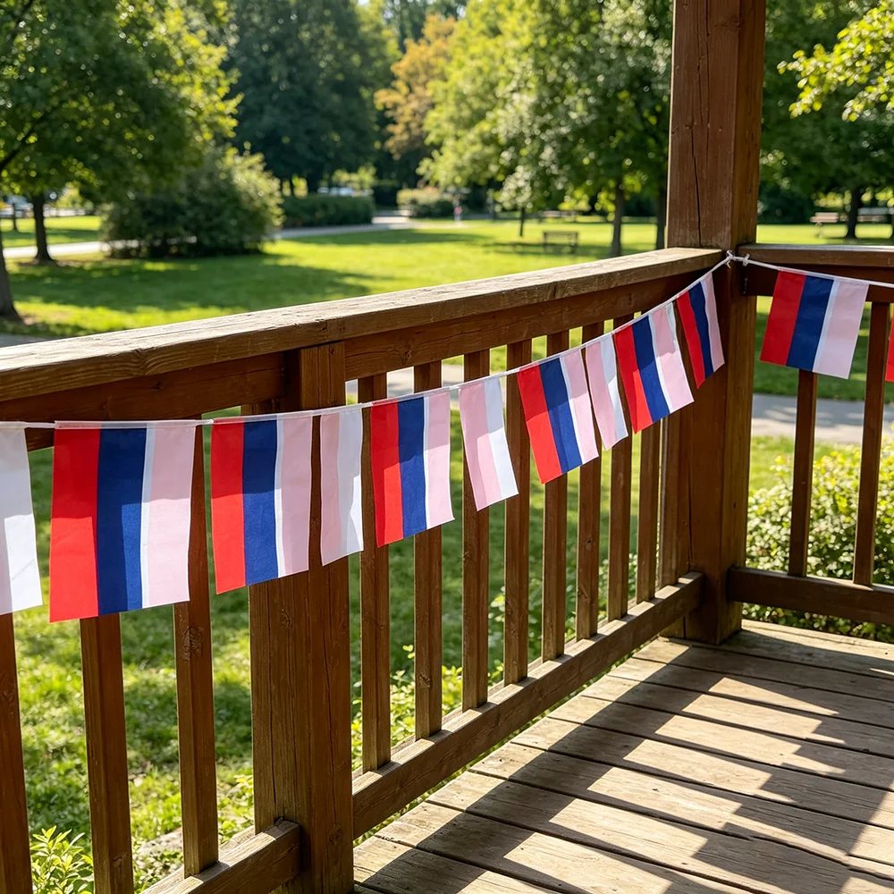 Russia bunting flags 14x21cm 20pcs/lot Pennant Russian String Banner Festival Party Holiday for decoration