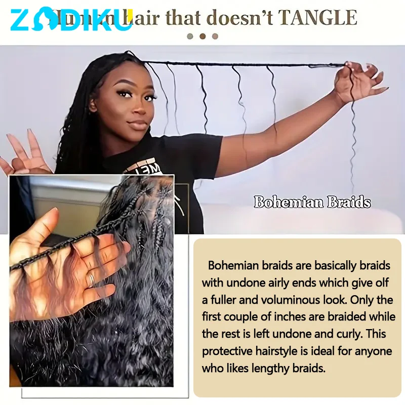 16-26 pollici Boho trecce capelli umani onda profonda fasci di capelli umani sfusi 100% capelli umani intrecciatura senza trama estensioni dei capelli malese